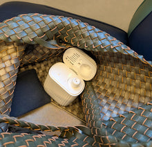 Load image into Gallery viewer, Scent Pod white in olive woven bag on Metro North
