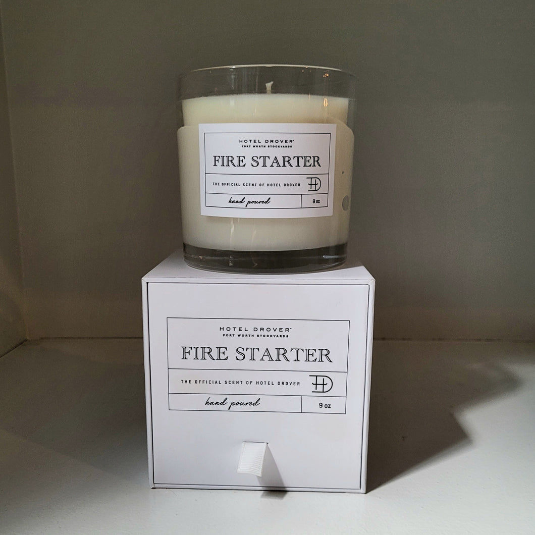 Hotel Drover Fire Starter Signature Scent Candle 9oz